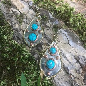 3/$15 Mixed Metal & Stone Earrings, Handcrafted, NWOT